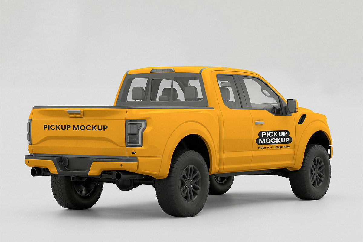 Pickup Truck & Delivery Van Mockup, an Advertising Mockup by graphypix (Photo 10 of 15)