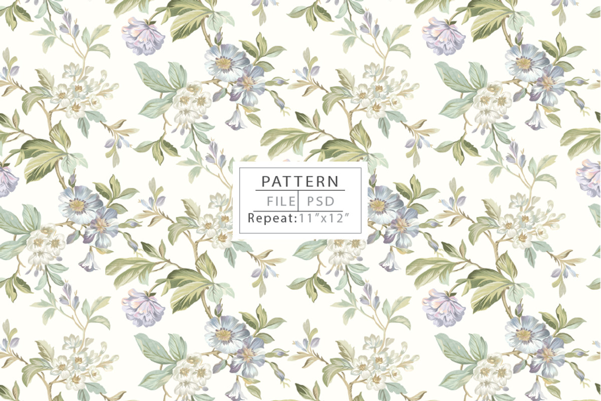 Vintage Peony & Sage, a Pattern Graphic by Print Diaries (Photo 1 of 5)