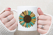 Sunflower Western PNG, an Illustration by Sublimation Artist (Thumbnail 4 of 9)