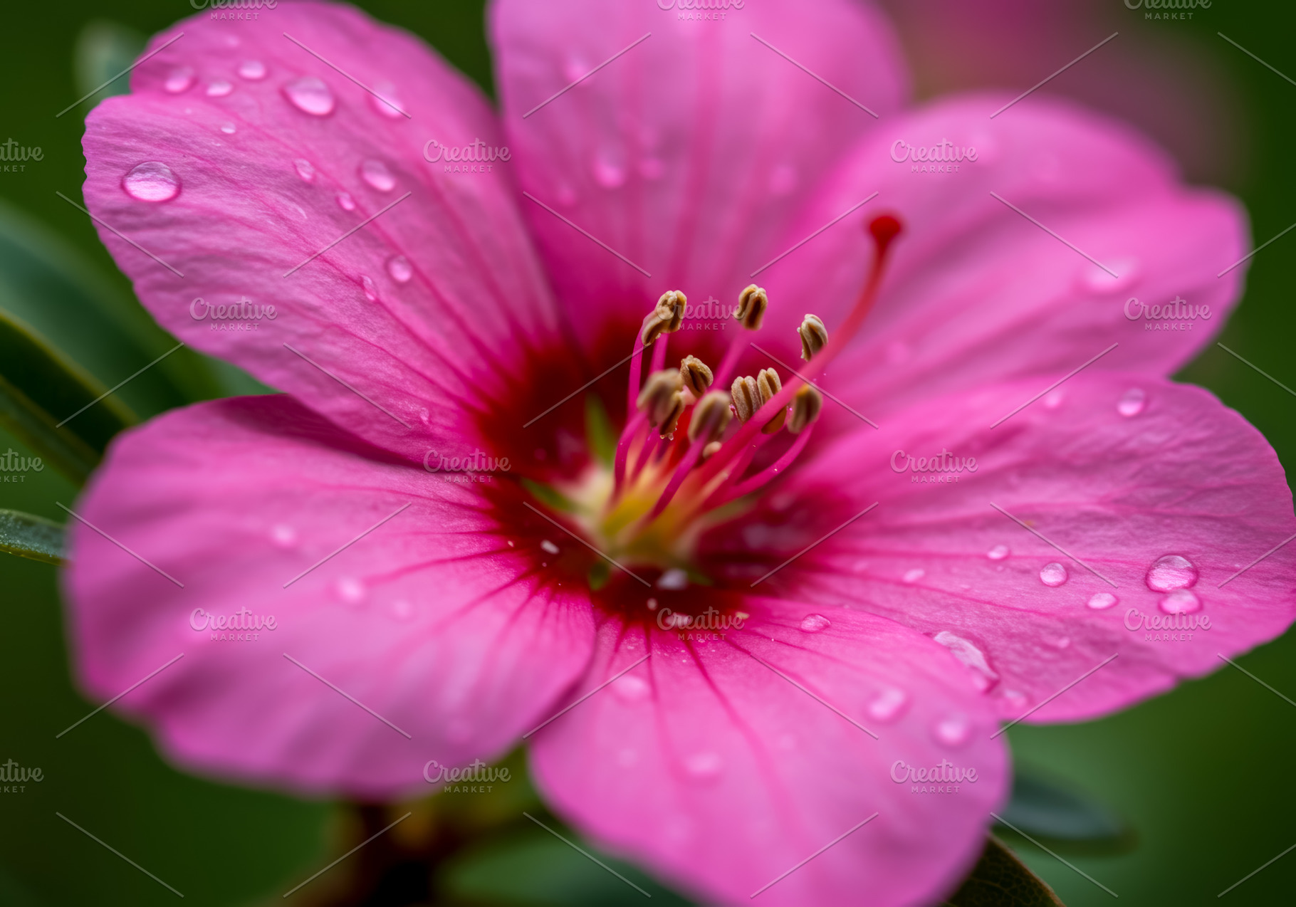 Close-up of a pink flower with water, a Nature Photo by professorinc