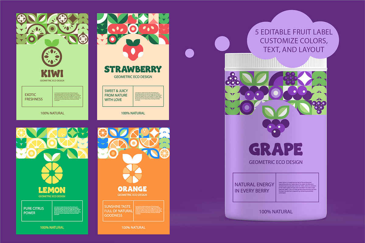Mosaic Fruit and Veggie. Eco Food, a Food Illustration by Lettering_Logo (Photo 12 of 15)