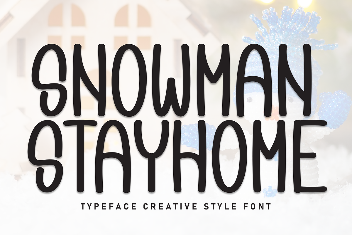 Snowman Stayhome | Script Font, a Script Font by Scratchones (Photo 1 of 8)