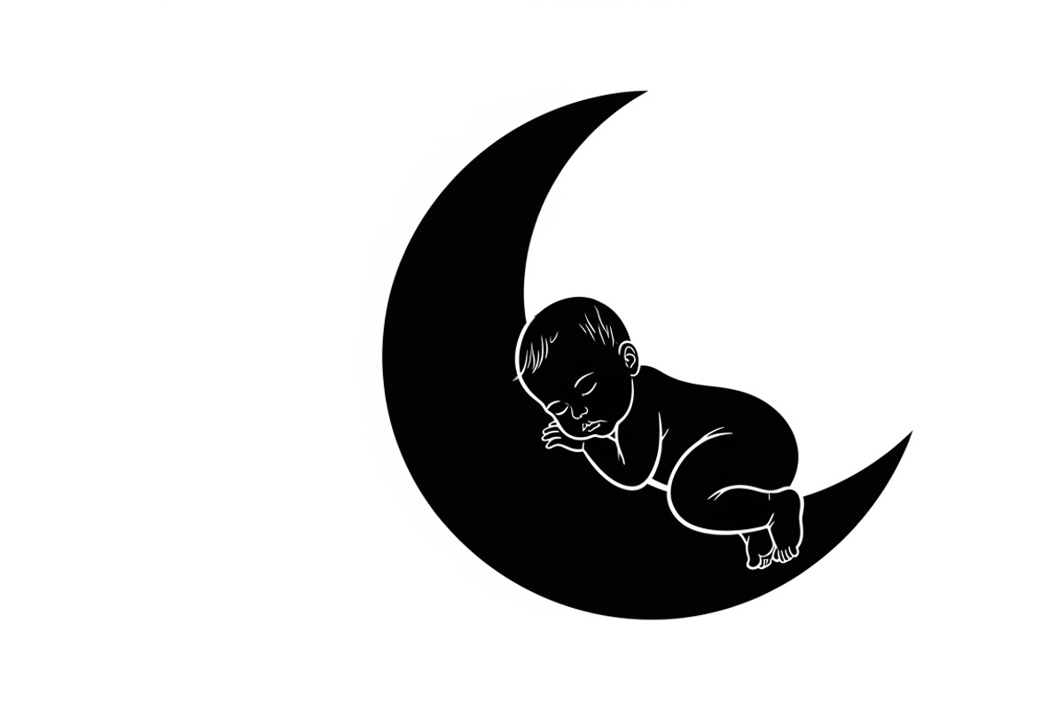 Adorable sleeping moon baby decor, an Illustration by Amazin_art (Photo 5 of 25)