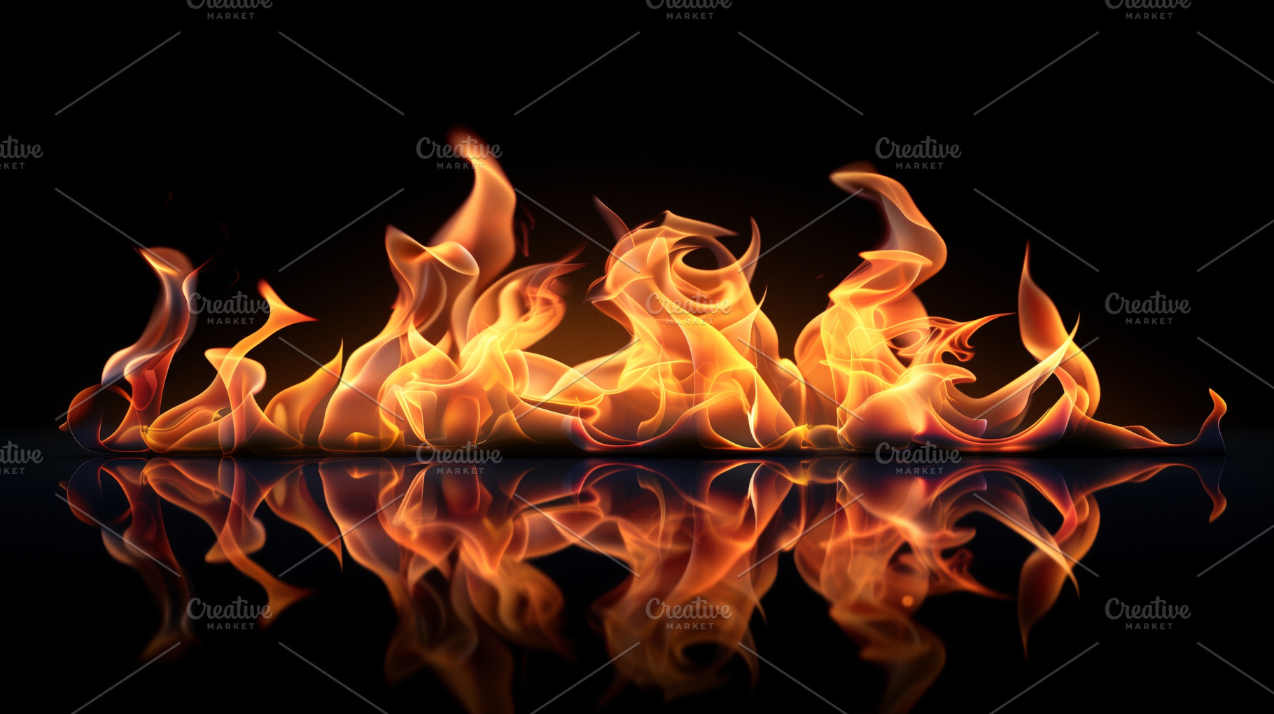 Flames Mirrored On a Reflective, a Background Photo by Hamza067