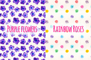 Floral Watercolor Patterns Bundle, a Pattern Graphic by Violet LeBeaux (Thumbnail 2 of 5)