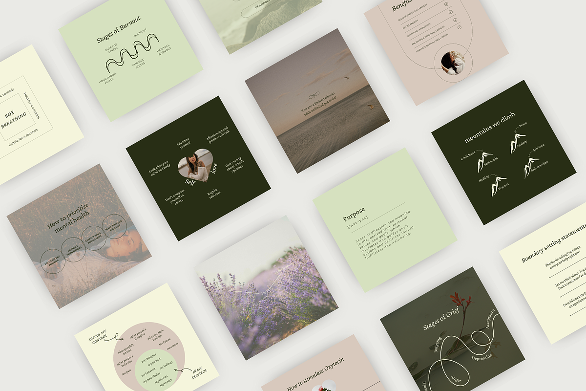 Mental Health Templates Canva Bundle, a Social Media Template by Soul & Maeum Store (Photo 2 of 7)
