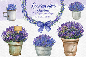 Watercolor Provence Lavender Flower