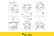 Beach summer kids & adult coloring, a Graphic by Peekadillie Art (Thumbnail 2 of 3)