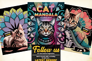 Cat Mandala Coloring Pages, an Animal Illustration by Ink Gallery (Thumbnail 3 of 3)