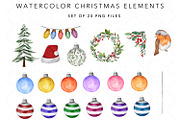Watercolor Christmas Cliparts, an Illustration by NancyDzines (Thumbnail 2 of 4)