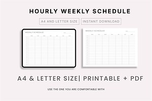 Hourly Weekly Schedule Planner