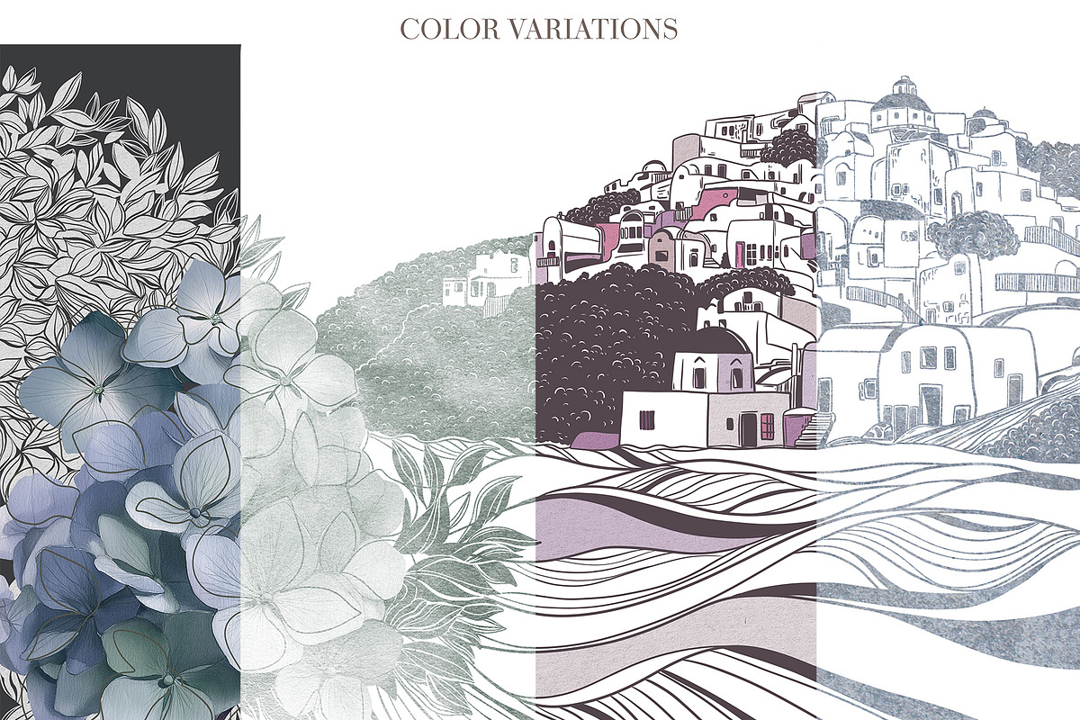 Hand Drawn Mediterranean Wallpaper, a Wallpaper Graphic by Nature.Of.Kate (Photo 2 of 13)