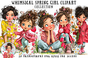 Whimsical Spring Girl Clipart, an Illustration by OK Design (Thumbnail 1 of 6)