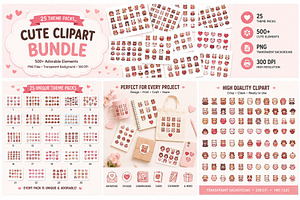 Valentines Day Stickers Pack I PNG