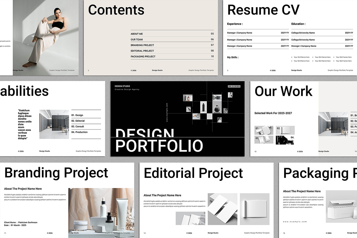 Graphic Design Portfolio Template, a Presentation Template by E-Type (Photo 1 of 6)