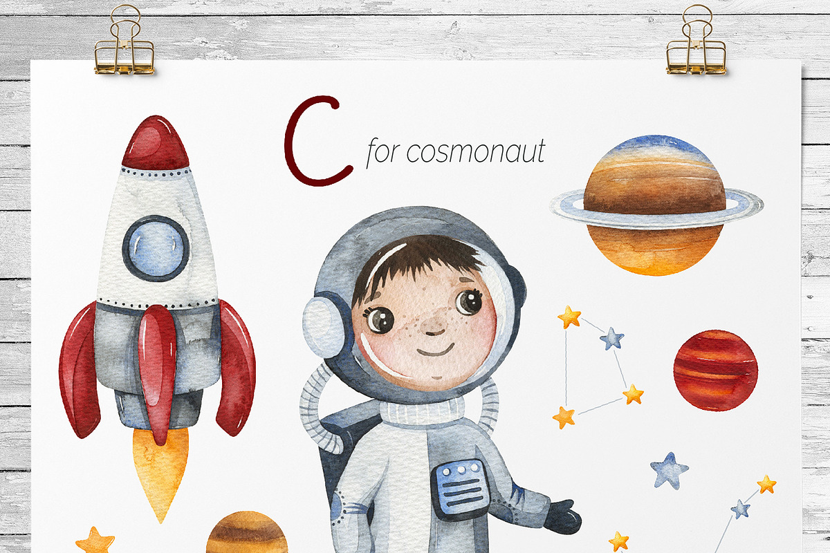 Cute Alphabet Professions. Part 1, an Object Graphic by Kate_Rina (Photo 5 of 21)