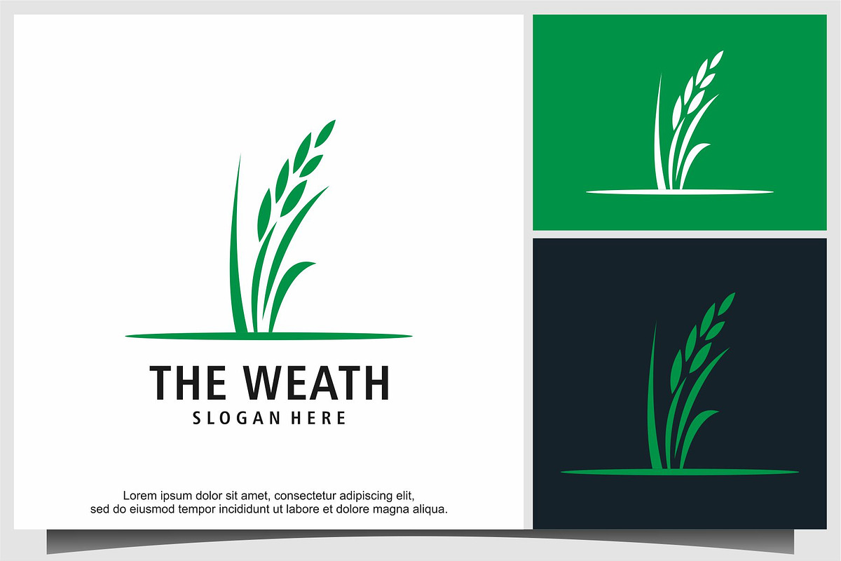 rice plants logo design, a Branding & Logo Template by ebinta99