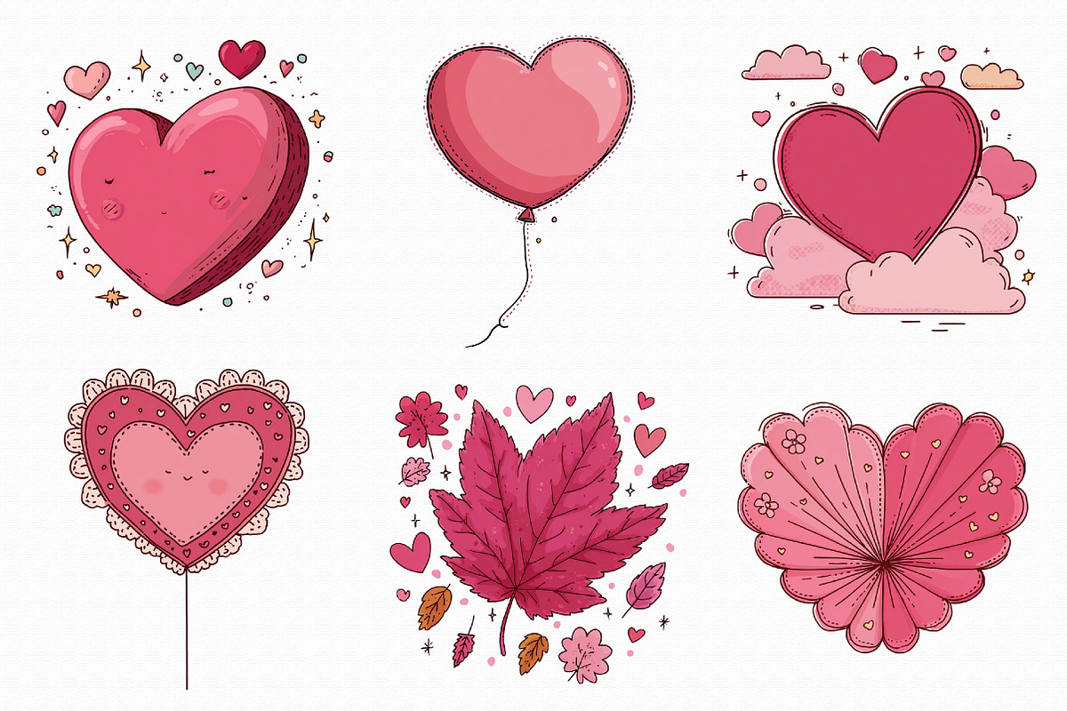 Whimsical Valentine Elements Clipart, an Illustration by Libby Wishes (Photo 7 of 8)