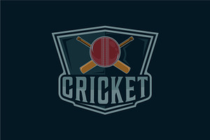 cricket sport emblem logo vector, a Branding & Logo Template by zyxroun shop