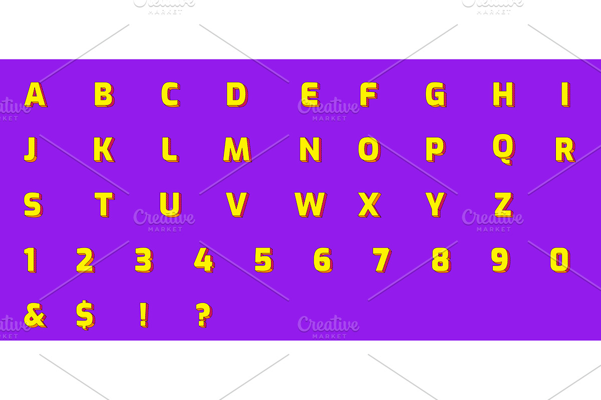 Comic retro font set. Alphabet, an Object Illustration by Things for designers