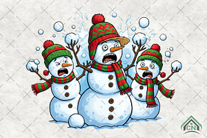 Funny Christmas Snowman Png, an Illustration by Craft Nest