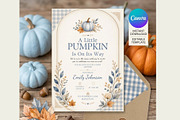 Blue Pumpkin Baby Shower Invitation, an Invitation Template by FakhiiDesigns (Thumbnail 2 of 5)