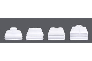 Realistic Clean Clothes Stack With