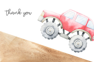 Monster Trucks - Watercolor Set