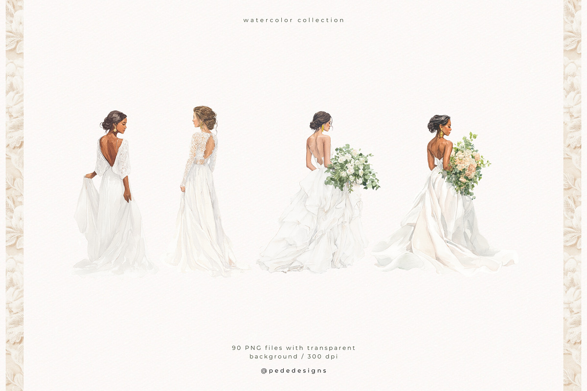 Elegant Wedding Collection, a Decorative Illustration by PeDe Designs