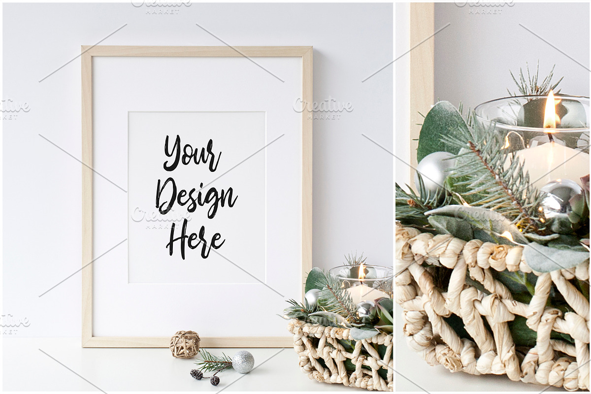 Christmas Scandinavian Mockup Bundle, a Print Template by Yuri-U (Photo 5 of 32)