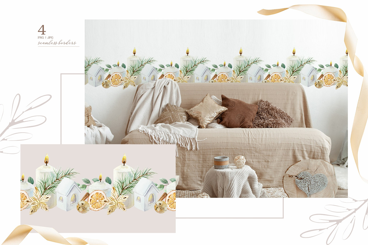 Cozy Christmas. Watercolor Clip Art., a Seasonal Illustration by Farida Bik (Photo 7 of 13)
