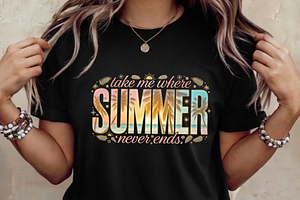 Take Me Where Summer Never Ends PNG,, a Graphic by Vector Portal