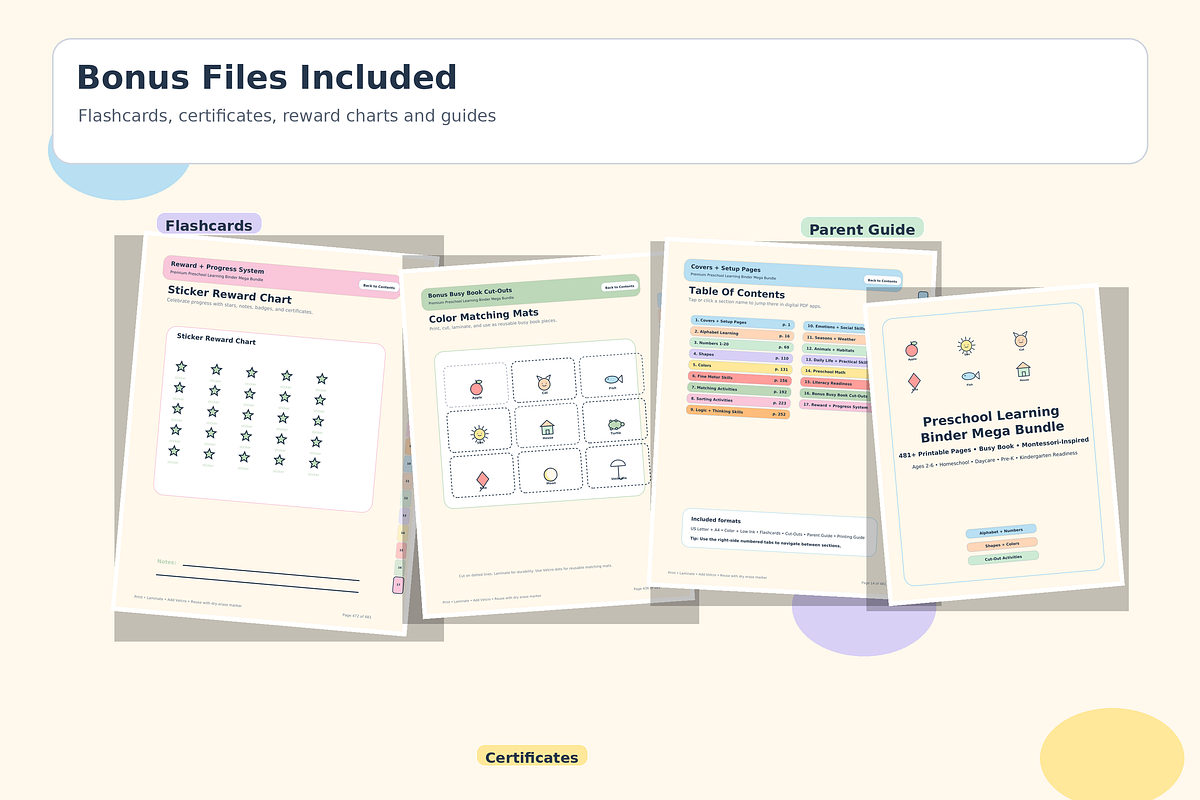 Preschool learning binder, a Stationery Template by HeavensStar (Photo 2 of 10)