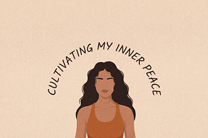 Woman Meditating in Yoga Pose, a Decorative Illustration by Virgo Studio