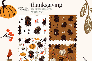 Thanksgiving seamless patterns