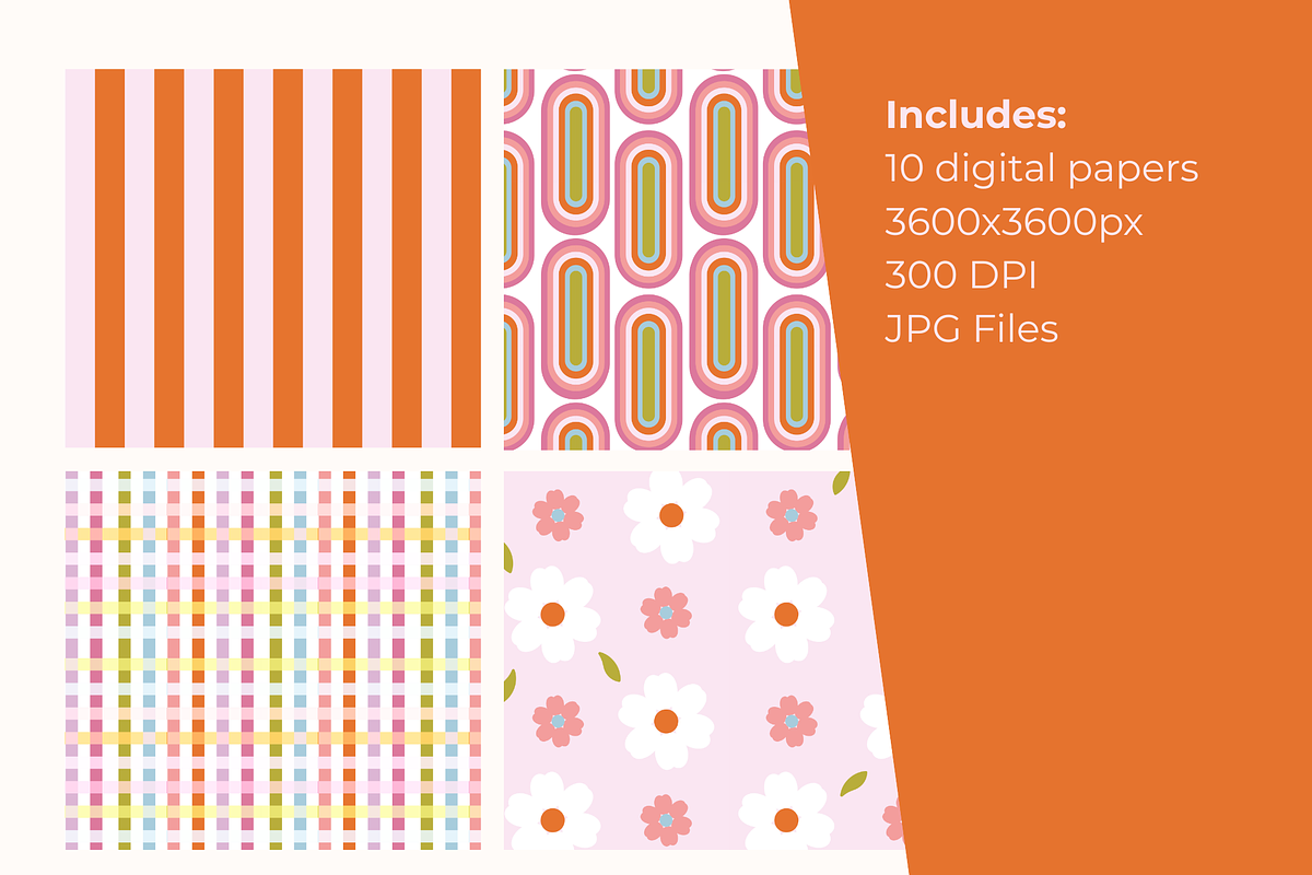 Bold Bloom – 10 Digital Papers, a Pattern Graphic by crea.tivity (Photo 2 of 5)