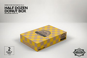 Half Dozen Donut Box Mockup, a Packaging Mockup by INCDesign (Thumbnail 2 of 6)