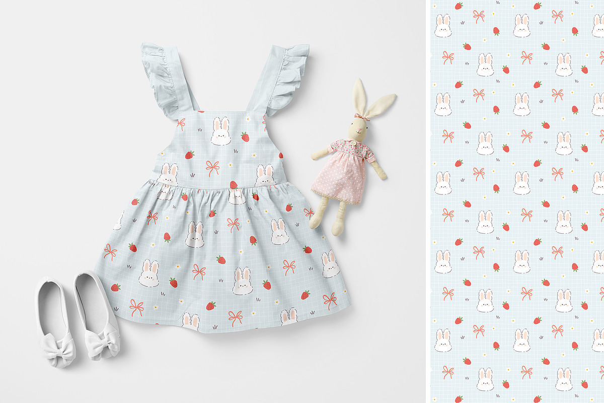 Berry Bunny Puppy Seamless Patterns, a Pattern Graphic by Svitlana Kharchuk (Photo 3 of 11)