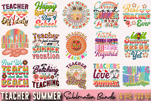 Teacher Summer Sublimation Design Bu, a Work Illustration by SVGArt