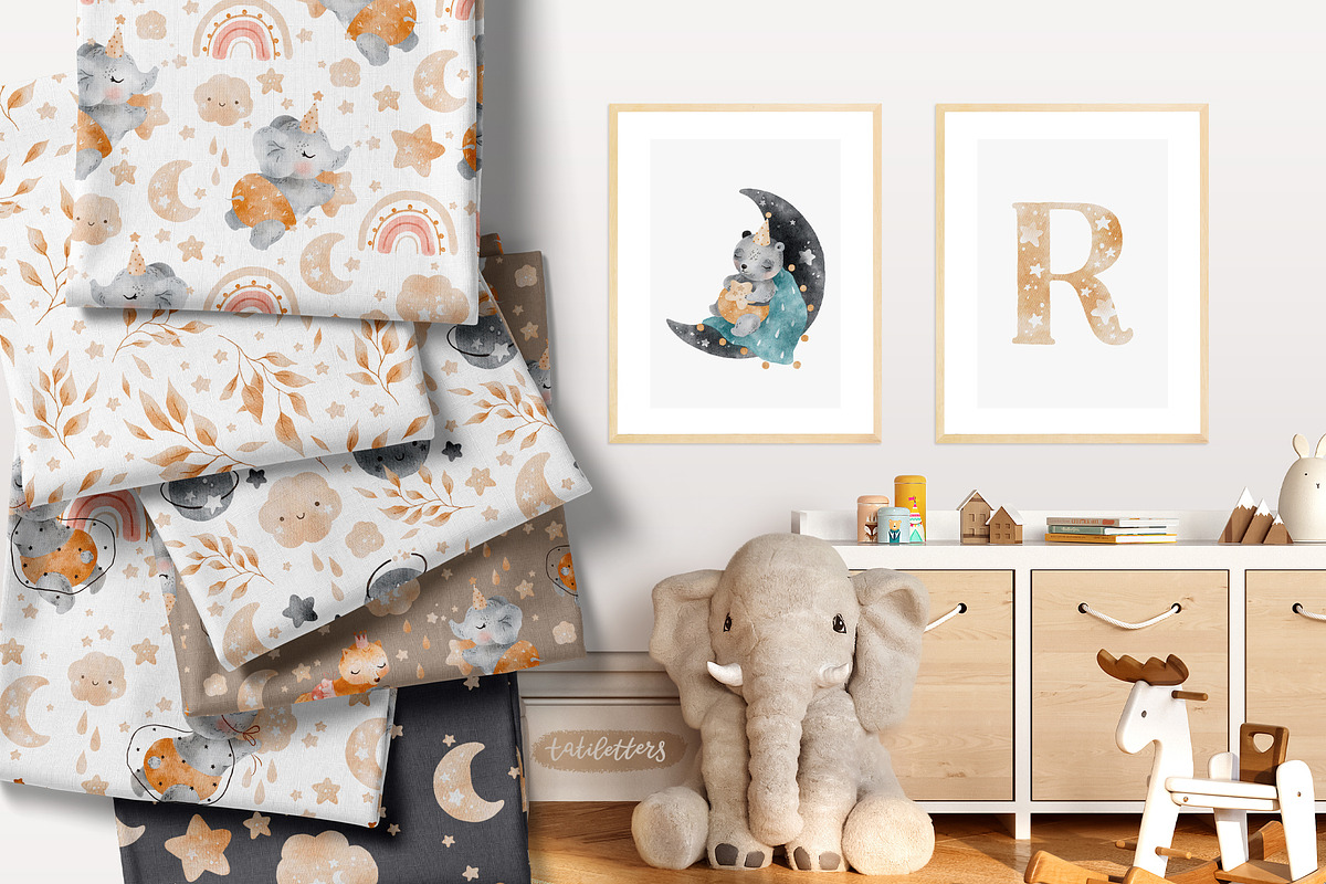 Dreamy Sleeping baby animals, an Animal Illustration by tatiletters (Photo 9 of 13)