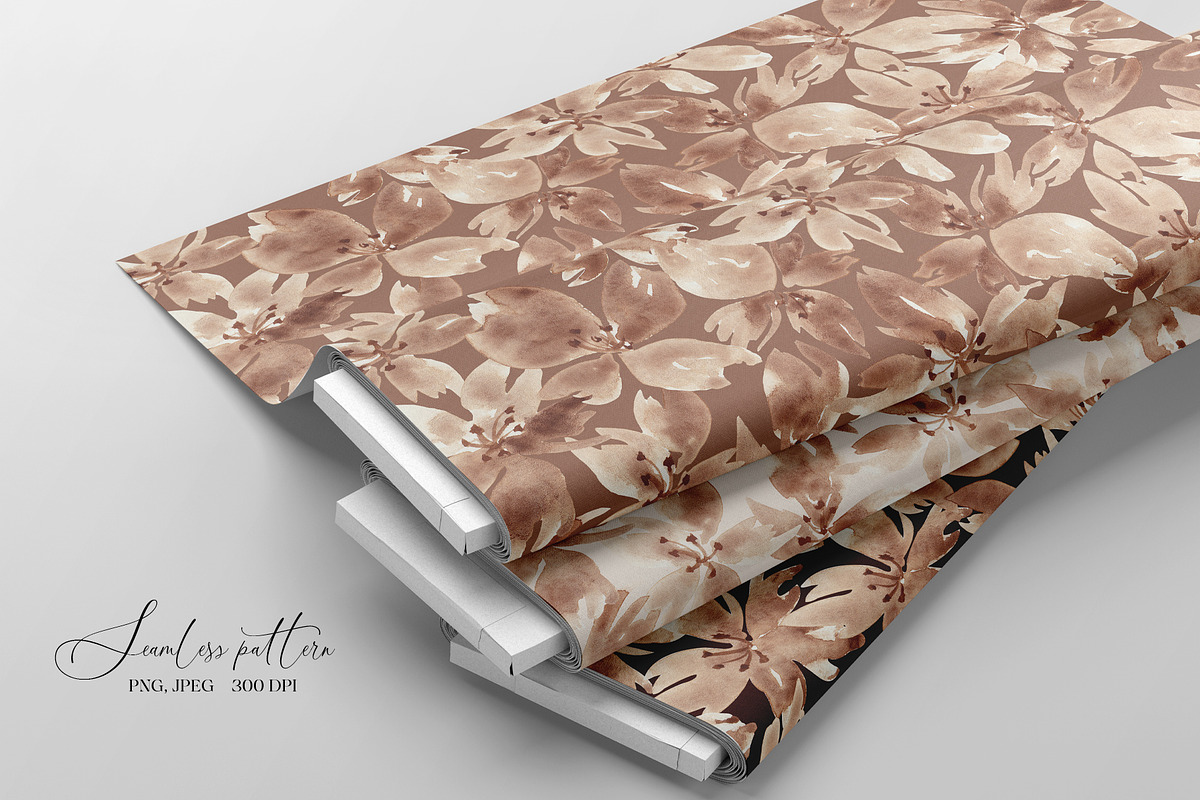 Mocha mousse flowers seamless patter, a Pattern Graphic by SirenaArt (Photo 10 of 16)