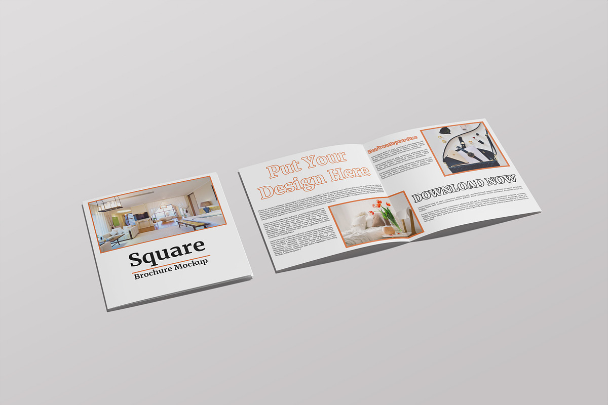 Square Bifold Brochure Mockup, a Print Template by rahmatmoscae (Photo 8 of 16)