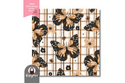 Boho Fall Butterfly Plaid Seamless, a Pattern Graphic by KisbyArt (Thumbnail 3 of 3)