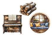 Winter Chalet Clipart Bundle, an Illustration by Daily.Designs (Thumbnail 5 of 5)