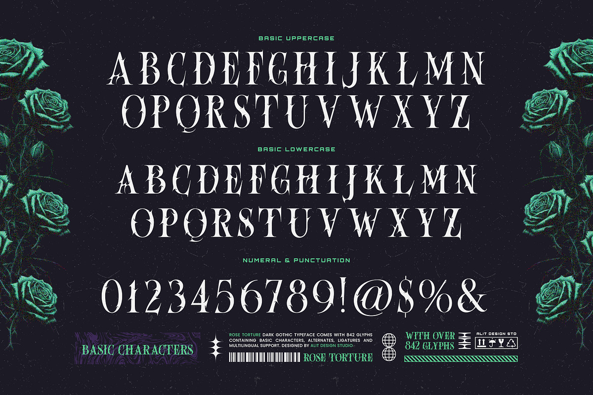 Rose Torture Typeface, a Serif Font by alit design (Photo 7 of 20)