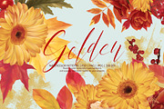 Golden | Watercolor Autumn set, a Decorative Illustration by Tanya Vollar (Thumbnail 1 of 14)