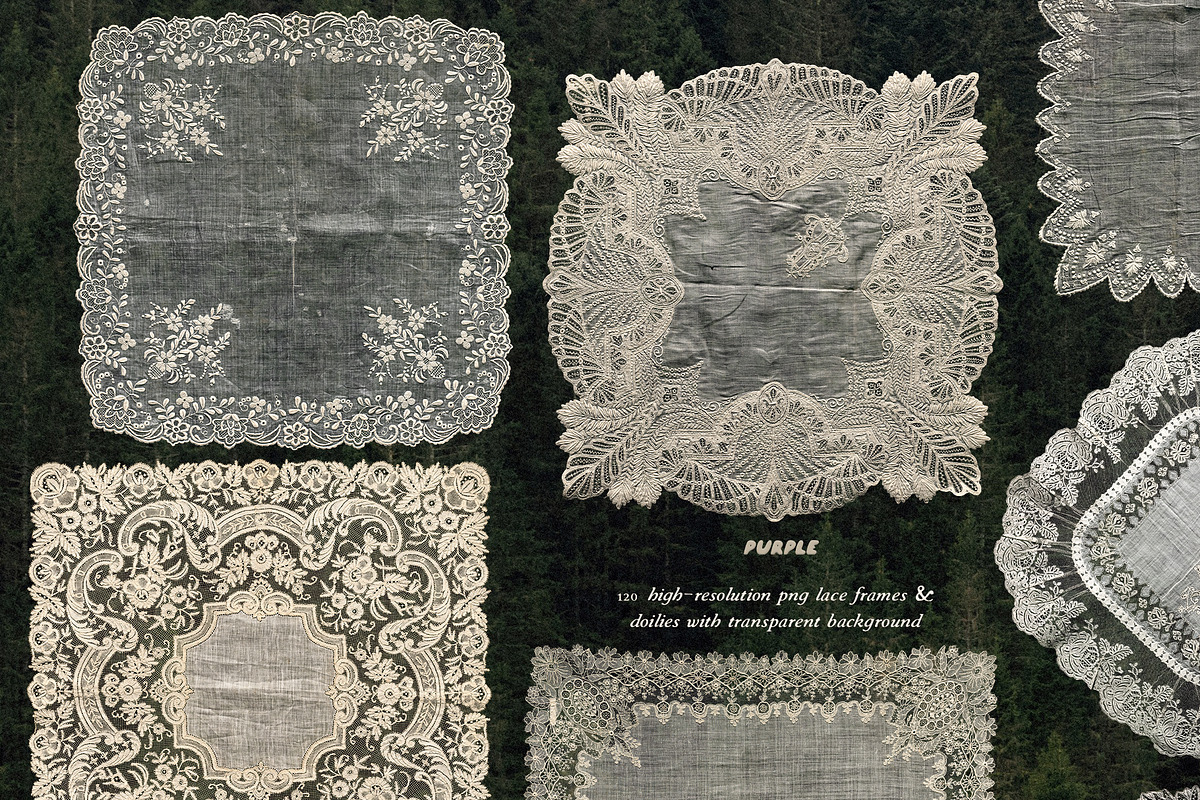 Vintage Lace Frames & Doilies, an Object Graphic by Purple (Photo 13 of 14)
