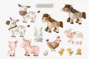 Cute Farm Watercolor Clipart, an Animal Illustration by Point and Poem (Thumbnail 2 of 5)