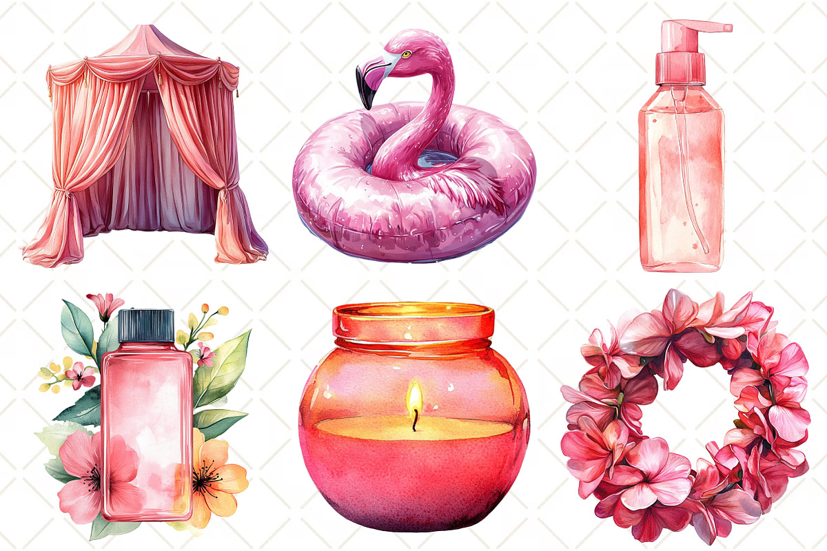Watercolor Pink Summer Poolside, an Illustration by Black Bird Studio (Photo 4 of 5)