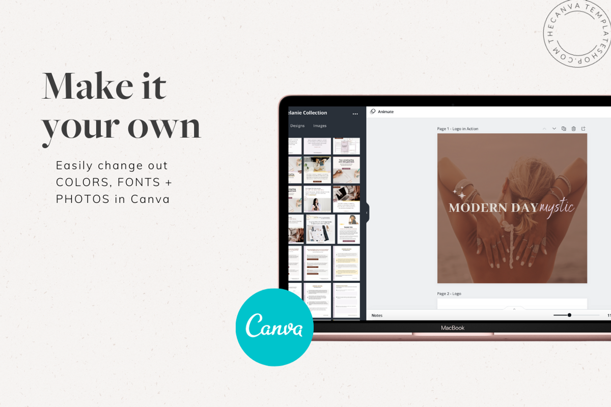Melanie Logo Canva Template, a Branding & Logo Template by The Canva Template Shop (Photo 2 of 4)
